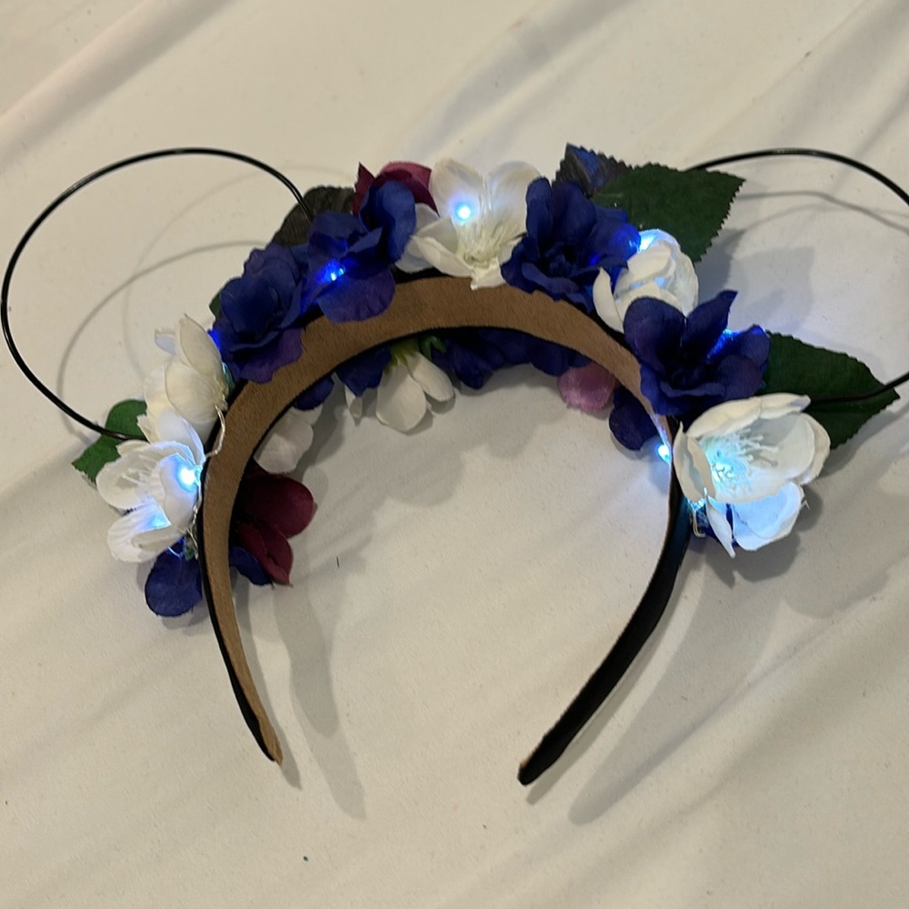 Light up floral Mickey ears